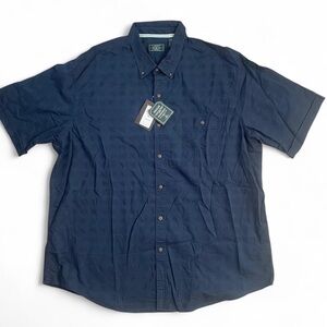 G.H.BASS&CO Men's Navy Blue Short Sleeve button down Shirt